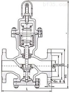Y44F波纹管减压阀 (尺寸图)